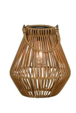 LED Solar-Windlicht Rattan
